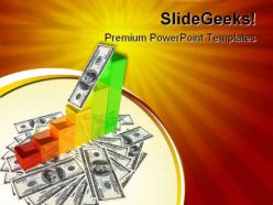 Graph with dollar money powerpoint templates and powerpoint backgrounds 0511