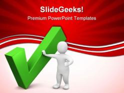 Green check business powerpoint templates and powerpoint backgrounds 0611