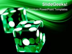 Green dices game powerpoint templates and powerpoint backgrounds 0211
