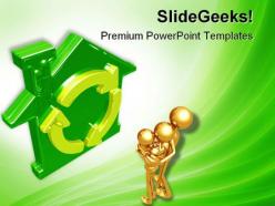 Green home real estate powerpoint templates and powerpoint backgrounds 0711