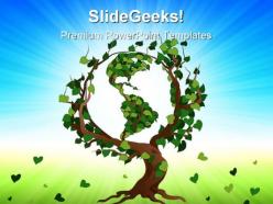 Green world tree earth powerpoint templates and powerpoint backgrounds 0511
