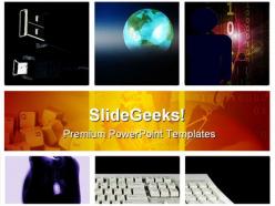 Grid tech computer powerpoint templates and powerpoint backgrounds 0811