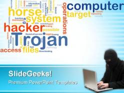 Hacker trojan security powerpoint templates and powerpoint backgrounds 0811