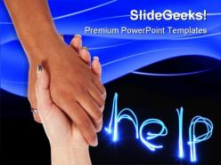 Hand for help metaphor powerpoint templates and powerpoint backgrounds 0711