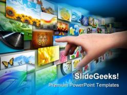 Hand on media technology powerpoint templates and powerpoint backgrounds 0611