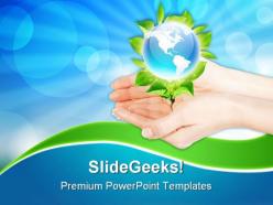 Hands and earth environment powerpoint templates and powerpoint backgrounds 0311