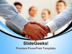 Handshake business powerpoint backgrounds and templates 1210
