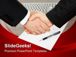 Handshake business powerpoint templates and powerpoint backgrounds 0711