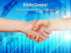 Handshake on abstract business powerpoint templates and powerpoint backgrounds 0311