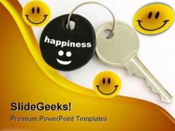 Happiness key security powerpoint templates and powerpoint backgrounds 0311