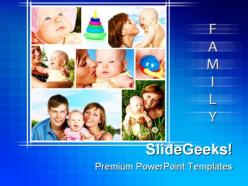 Happy family children powerpoint templates and powerpoint backgrounds 0411
