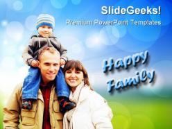 Happy family people powerpoint templates and powerpoint backgrounds 0411
