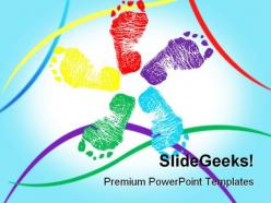 Happy feet symbol powerpoint templates and powerpoint backgrounds 0711