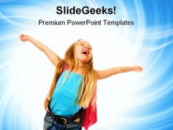 Happy Girl Education PowerPoint Templates And PowerPoint Backgrounds 0511