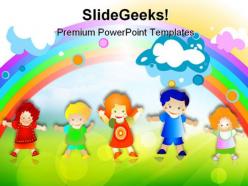 Happy kids children powerpoint templates and powerpoint backgrounds 0511