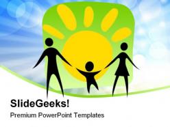 Happy parents and child family powerpoint templates and powerpoint backgrounds 0611