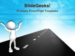 Highway success powerpoint templates and powerpoint backgrounds 0711
