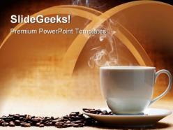Hot coffee with beans food powerpoint templates and powerpoint backgrounds 0311