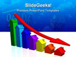 House prices down realestate powerpoint backgrounds and templates 0111