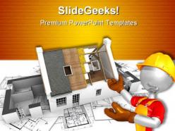 House With Exposed Construction PowerPoint Backgrounds And Templates 1210