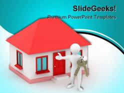 House with key realestate powerpoint backgrounds and templates 0111