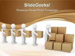 Human carton shipping business powerpoint templates and powerpoint backgrounds 0311