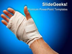 Injured hand medical powerpoint templates and powerpoint backgrounds 0411