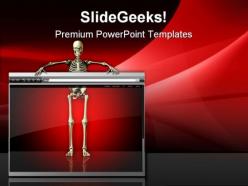 Internet browser and skeleton medical powerpoint templates and powerpoint backgrounds 0611