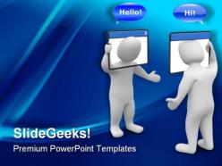 Internet chat concept business powerpoint templates and powerpoint backgrounds 0111