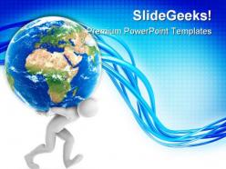 Joe carrying earth globe powerpoint templates and powerpoint backgrounds 0311