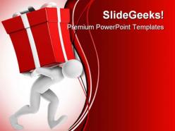 Joe carrying gift christmas powerpoint templates and powerpoint backgrounds 0311