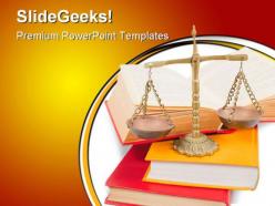 Justice books concept law powerpoint backgrounds and templates 1210