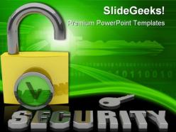 Key padlock security powerpoint templates and powerpoint backgrounds 0211