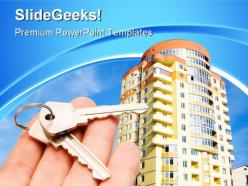 Keys with house real estate powerpoint templates and powerpoint backgrounds 0611