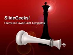 King in chess game powerpoint templates and powerpoint backgrounds 0211