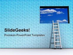 Ladder and sky success powerpoint templates and powerpoint backgrounds 0711