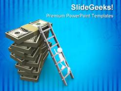 Ladder on money finance powerpoint templates and powerpoint backgrounds 0211