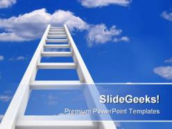 Ladder to sky future powerpoint background and template 1210