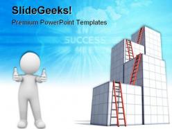 Ladders to success business powerpoint templates and powerpoint backgrounds 0611