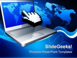 Laptop and cursor internet powerpoint backgrounds and templates 1210