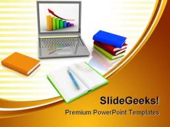 Laptop and growth business powerpoint templates and powerpoint backgrounds 0711