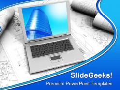 Laptop computer powerpoint templates and powerpoint backgrounds 0311