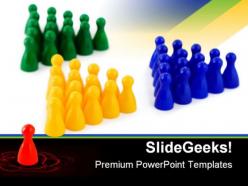 Leader team business powerpoint templates and powerpoint backgrounds 0611