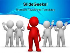 Leader with team leadership powerpoint backgrounds and templates 1210