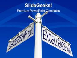 Leadership blvd excellence way symbol powerpoint templates and powerpoint backgrounds 0811