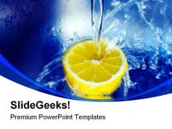 Lemon splashing in water health powerpoint templates and powerpoint backgrounds 0211