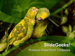 Love birds animals nature powerpoint templates and powerpoint backgrounds 0111