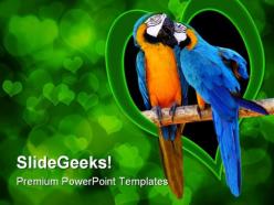 Love birds animals powerpoint templates and powerpoint backgrounds 0111