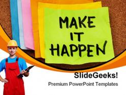 Make it happen construction powerpoint templates and powerpoint backgrounds 0211