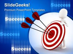 Man behind target success powerpoint templates and powerpoint backgrounds 0311